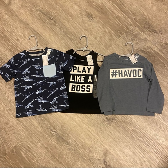 NWT The Children’s Place 3 count toddler boy graphic t-shirts dinosaur print 2T - Picture 1 of 10